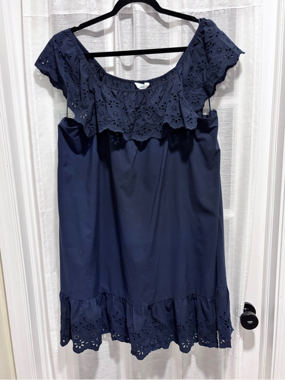 NWT Time and Tru Navy Eyelet Dress Ruffle XXL (20)